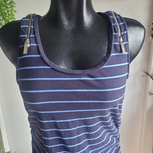 Michael Kors Blue Striped Tank Top M - Picture 2 of 6